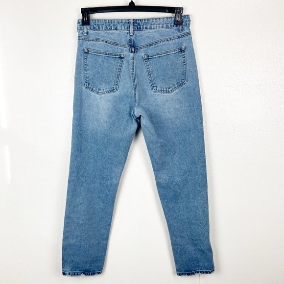 Polly Jeans Women 8 Blue Denim Button Fly High Rise Boyfriend Casual Bottoms - Picture 2 of 11